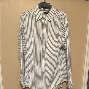 Preswick Navy and White Pinstripe Dress Shirt